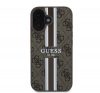 Guess 4G Printed Stripes MagSafe Apple iPhone 16 hátlap tok, barna GUHMP16SP4RPSW