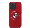 Karl Lagerfeld Silicone KC Heads Ring Apple iPhone 16 Pro hátlap tok, piros KLHMP16LSCMKCRHR