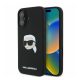 Karl Lagerfeld Silicone KL Head Print Apple iPhone 16 hátlap tok, fekete KLHMP16SSKHPPLK