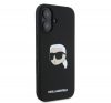 Karl Lagerfeld Silicone KL Head Print Apple iPhone 16 hátlap tok, fekete KLHMP16SSKHPPLK