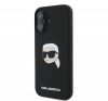 Karl Lagerfeld Silicone KL Head Print Apple iPhone 16 hátlap tok, fekete KLHMP16SSKHPPLK