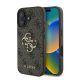 Guess PU 4G Metal Logo Apple iPhone 16 hátlap tok, barna