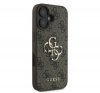 Guess PU 4G Metal Logo Apple iPhone 16 hátlap tok, barna