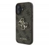 Guess PU 4G Metal Logo Apple iPhone 16 hátlap tok, barna