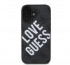 Guess PU Leather 4G Big Love Logo Apple iPhone 16 Magsafe kompatibilis hátlap tok, fekete