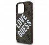 Guess PU Leather 4G Big Love Logo Apple iPhone 16 Pro Magsafe kompatibilis hátlap tok, barna