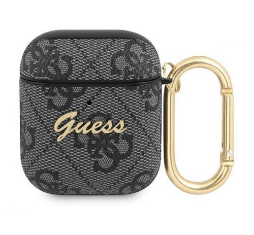 Guess 4G Script PC/PU Apple AirPods 1/2 hátlap tok, fekete