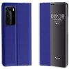 Huawei Mate 20 Pro, Oldalra nyíló tok, stand, Wooze Silver Line, fekete