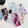 Huawei Mate 20, Szilikon tok, sokszöges márvány minta, Wooze Geometric Marble, színes/fehér