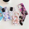 Huawei Mate 20, Szilikon tok, sokszöges márvány minta, Wooze Geometric Marble, színes/rózsaszín