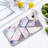 Huawei Mate 30 Lite, Szilikon tok, sokszöges márvány minta, Wooze Geometric Marble, színes/kék