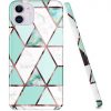 Samsung Galaxy A31 SM-A315F, Szilikon tok, sokszöges márvány minta, Wooze Geometric Marble, színes/zöld