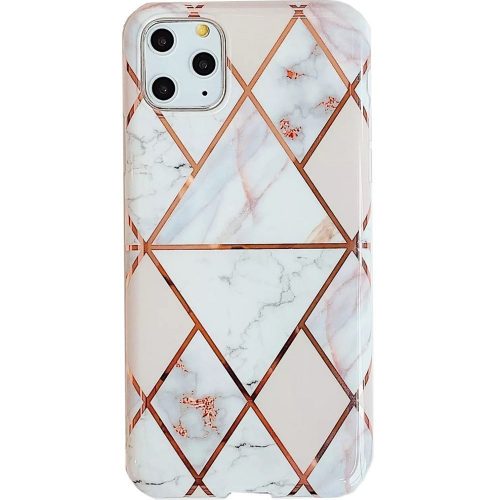 Samsung Galaxy A42 5G / M42 5G SM-A426B / M426B, Szilikon tok, sokszöges márvány minta, Wooze Geometric Marble, színes/fehér