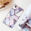 Samsung Galaxy A42 5G / M42 5G SM-A426B / M426B, Szilikon tok, sokszöges márvány minta, Wooze Geometric Marble, színes/kék