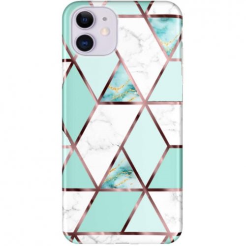 Samsung Galaxy A42 5G / M42 5G SM-A426B / M426B, Szilikon tok, sokszöges márvány minta, Wooze Geometric Marble, színes/zöld