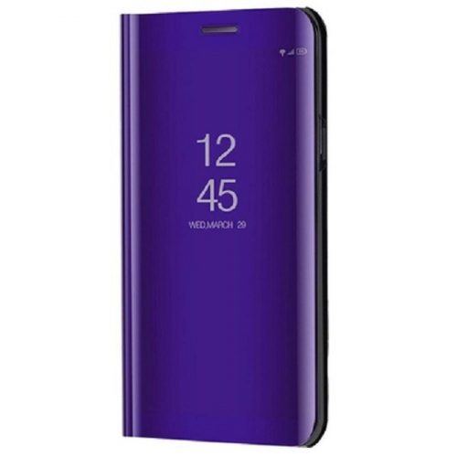 Samsung Galaxy M22 SM-M225F, Oldalra nyíló tok, hívás mutatóval, Smart View Cover, lila (utángyártott)