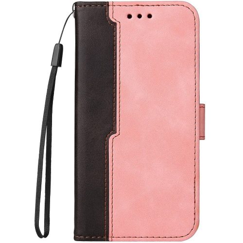 Samsung Galaxy A14 4G / A14 5G SM-A145F / A146B, Oldalra nyíló tok, stand, kártyatartóval, kézpánttal, Wooze Colour Wallet, rózsaszín