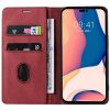 Oppo A17, Oldalra nyíló tok, stand, kártyatartóval, kézpánttal, Wooze Business Plus, piros