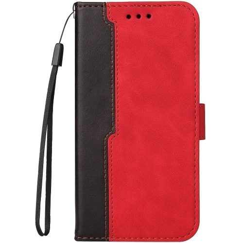 Xiaomi Redmi K60E, Oldalra nyíló tok, stand, kártyatartóval, kézpánttal, Wooze Colour Wallet, piros