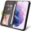 Samsung Galaxy A24 4G SM-A245F, Oldalra nyíló tok, stand, kártyatartóval, kézpánttal, Wooze Colour Wallet, zöld