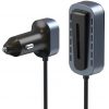 Autós töltő, Szivargyújtós töltő + hosszabbító, 65.5W, 4 x USB aljzat, 2 x USB Type-C aljzat, felakasztható, gyorstöltés, PD, QC 3.0, Wooze Comfort Tech, kék/fekete