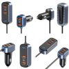 Autós töltő, Szivargyújtós töltő + hosszabbító, 65.5W, 4 x USB aljzat, 2 x USB Type-C aljzat, felakasztható, gyorstöltés, PD, QC 3.0, Wooze Comfort Tech, kék/fekete