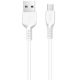 USB töltő- és adatkábel, microUSB, 100 cm, 2400 mA, törésgátlóval, Hoco X13 Easy, fehér