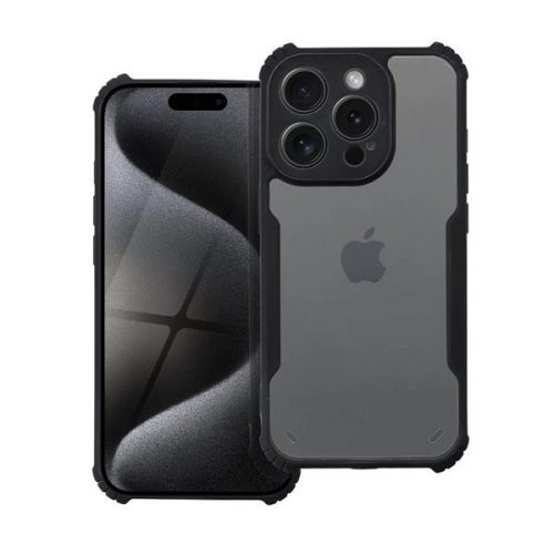 Realme 12 Pro / 12 Pro Plus, Szilikon tok, közepesen ütésálló, légpárnás sarok, akril hátlap, Anti-Drop Case, átlátszó/fekete