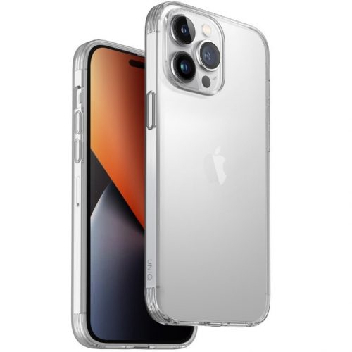 Apple iPhone 14 Pro, Szilikon tok, közepesen ütésálló, légpárnás keret, Uniq Hybrid Air Fender, átlátszó