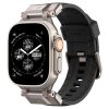 Apple Watch 1-6, SE (42 / 44 mm) / Watch 7-8 (45 mm) / Watch Ultra (49 mm), szilikon pótszíj, fém csatlakozással, Spigen DuraPro Armor, fekete