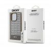 DKNY PU Leather Repeat Pattern Bottom Stripe Apple iPhone 15 Pro Max Magsafe kompatibilis hátlap tok, barna