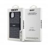 DKNY PU Leather Repeat Pattern Tonal Stripe Apple iPhone 15 Plus hátlap tok, fekete