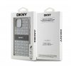 DKNY PU Leather Repeat Pattern Tonal Stripe Apple iPhone 15 hátlap tok, bézs