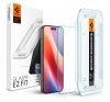 Apple iPhone 16 Pro Max, Kijelzővédő fólia, ütésálló fólia (az íves részre is!), Tempered Glass (edzett üveg), Spigen Ez Fit, Clear, 2 db / csomag