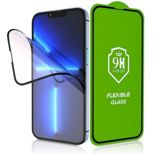 Samsung Galaxy A15 4G / A15 5G / M15 5G SM-A155F / A156B / M156B, Kijelzővédő fólia, ütésálló fólia, Tempered Glass (edzett üveg), 5D, Full Glue, Nano Flexi Glass, fekete