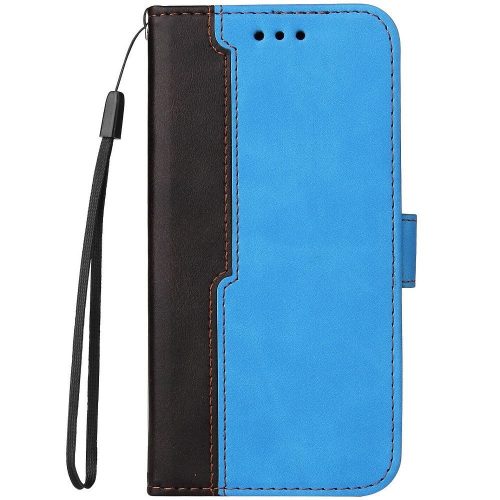 Samsung Galaxy A55 5G SM-A556B, Oldalra nyíló tok, stand, kártyatartóval, kézpánttal, Wooze Colour Wallet, kék